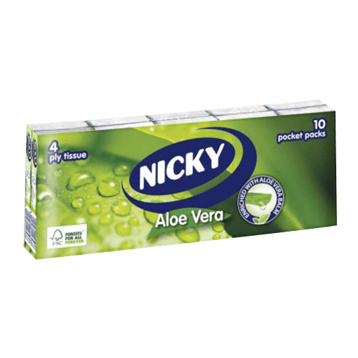 Nicky Balsam Aloe Vera Pocket Tissue – 10 Pack